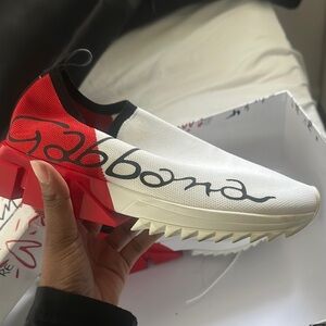 Red and white dolce and gabbana shoes